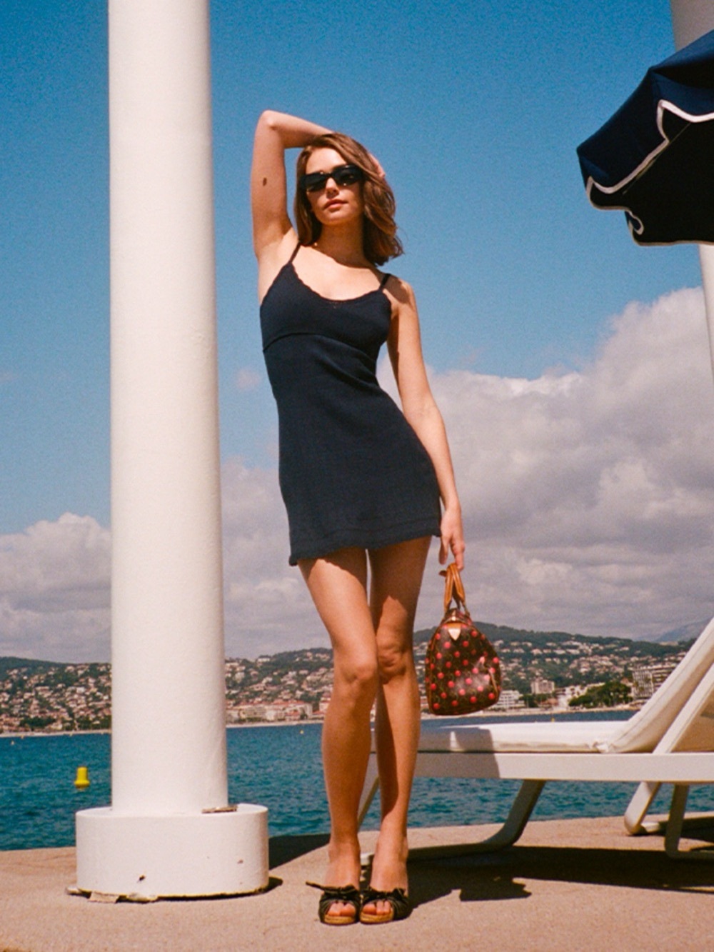 Realization Par the Charlotte Navy Ribbed Knit Slip Dress